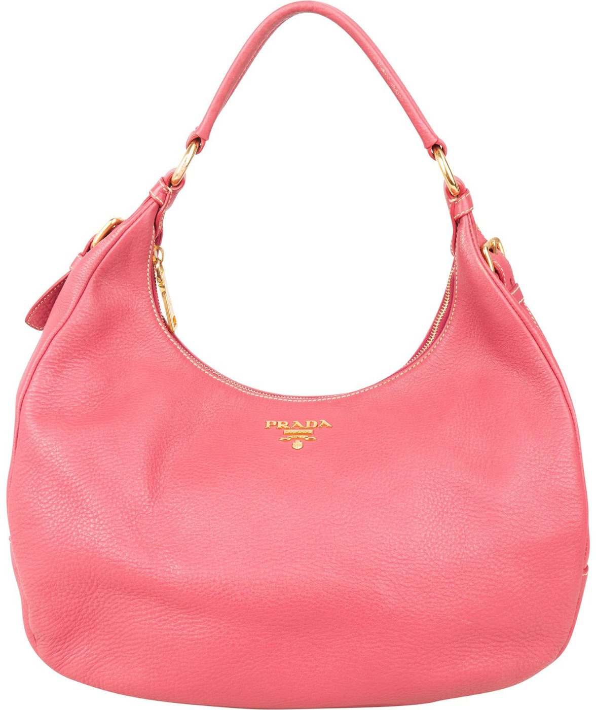 Prada Pink Vitello Daino Leather Hobo Shoulder Bag