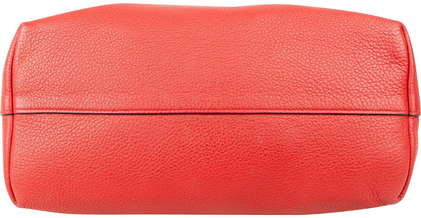 Prada Red Vitello Daino Leather Tote Handbag