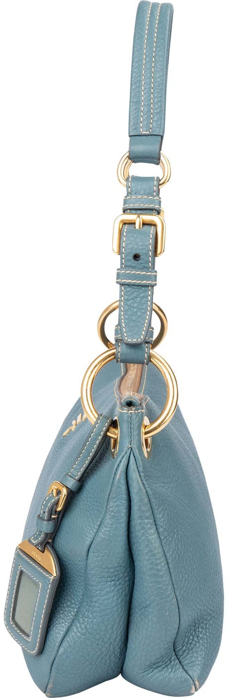 Prada Blue Leather Cleo Shoulder Bag
