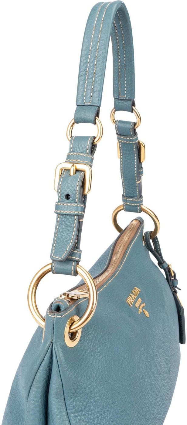 Prada Blue Leather Cleo Shoulder Bag