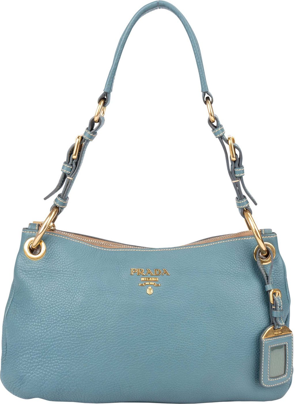 Prada Blue Leather Cleo Shoulder Bag