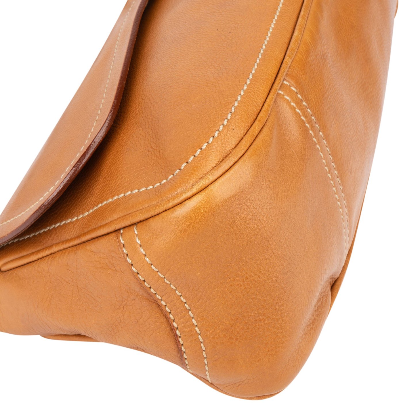 Prada Brown Leather Triangle Baguette Shoulder Bag