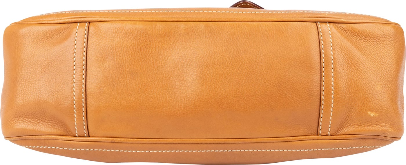 Prada Brown Leather Triangle Baguette Shoulder Bag
