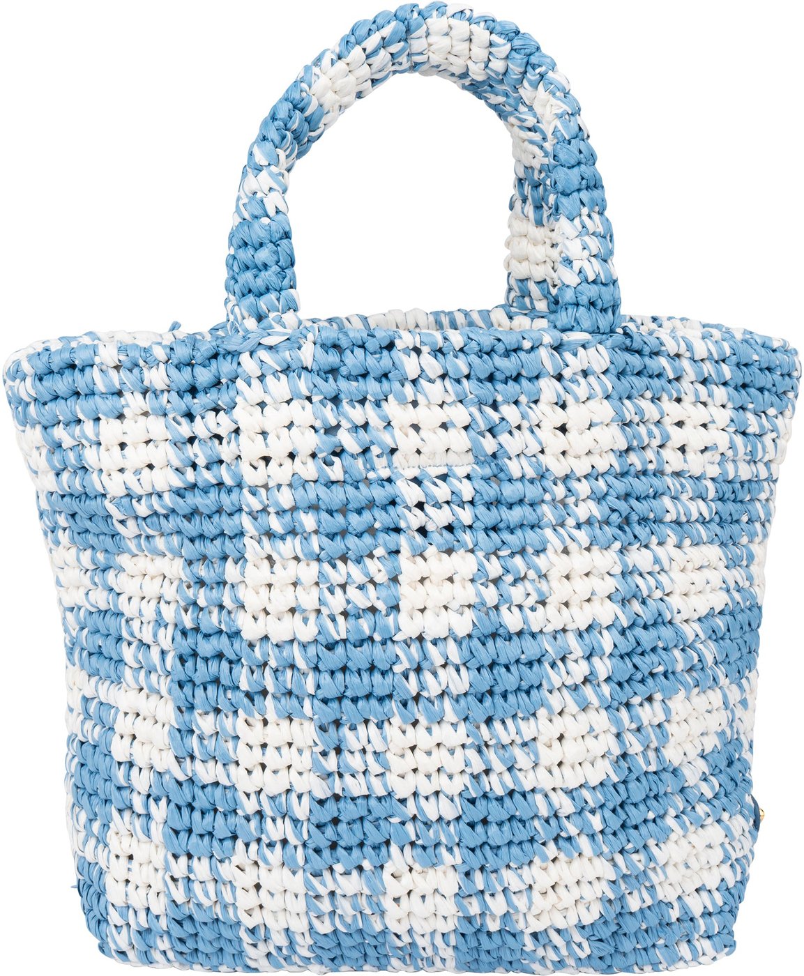 Prada Blue Gaufre Raffia Handbag
