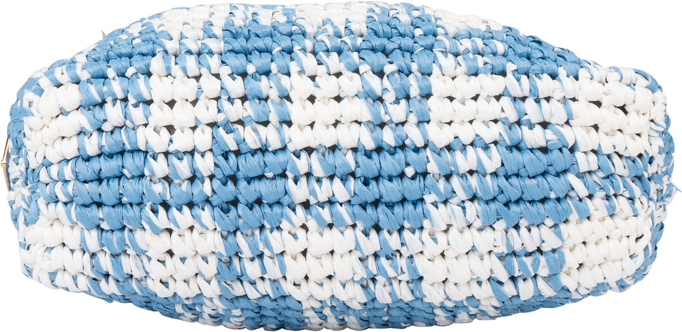 Prada Blue Gaufre Raffia Handbag