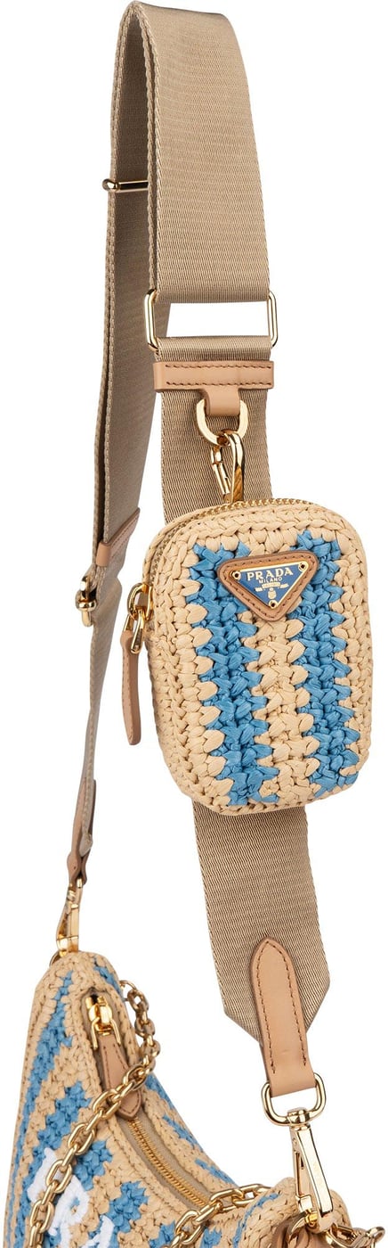 Prada Tricolor Raffia Re-Editon Crossbody bag
