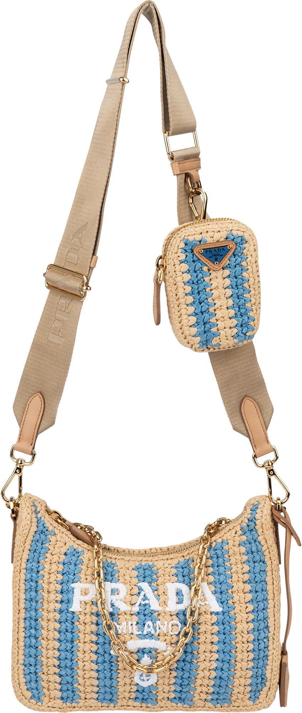 Prada Tricolor Raffia Re-Editon Crossbody bag