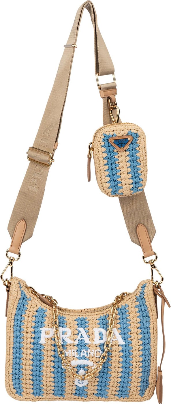 Prada Tricolor Raffia Re-Editon Crossbody bag