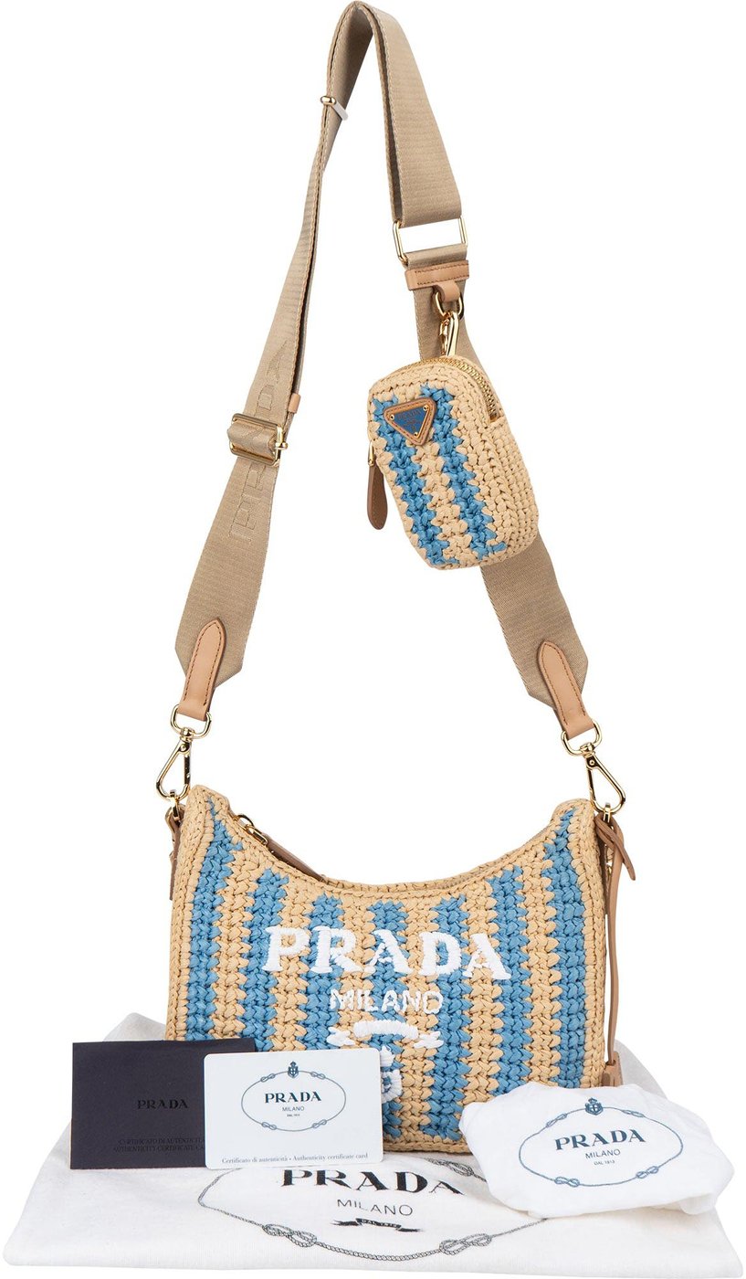 Prada Tricolor Raffia Re-Editon Crossbody bag