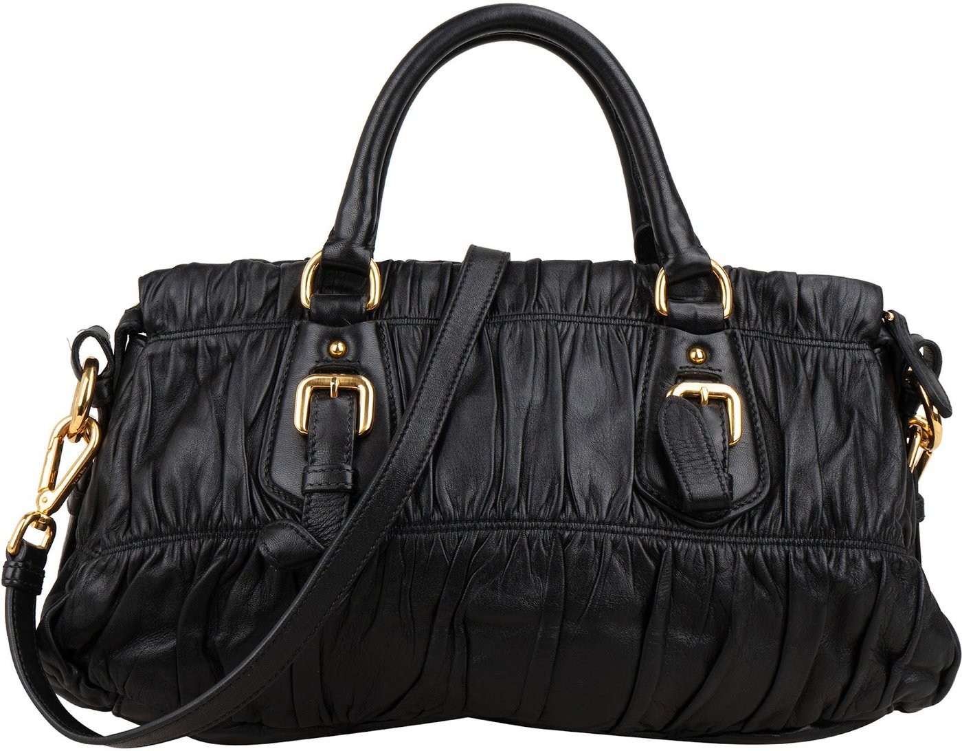Prada Matelassé Nappa Gaufre Leather Bauletto Satchel Handbag