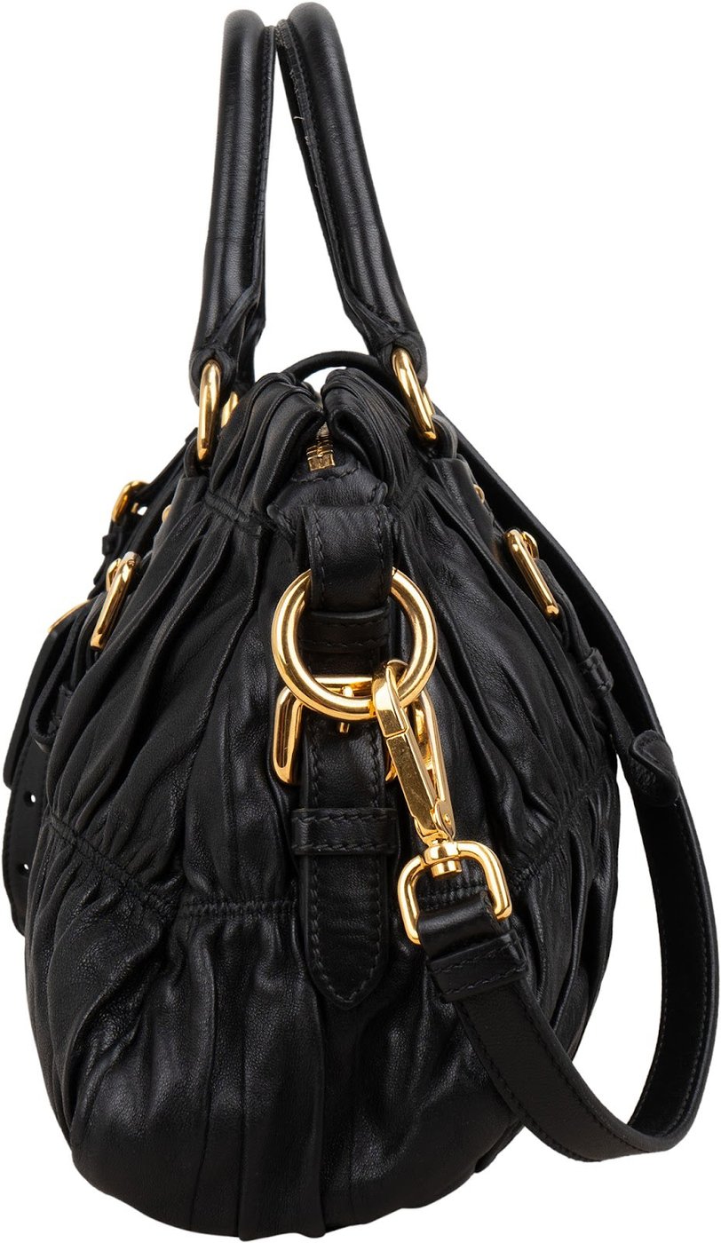 Prada Matelassé Nappa Gaufre Leather Bauletto Satchel Handbag
