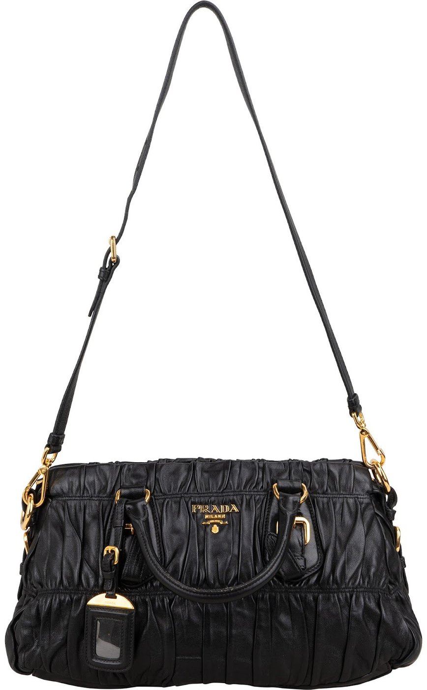 Prada Matelassé Nappa Gaufre Leather Bauletto Satchel Handbag