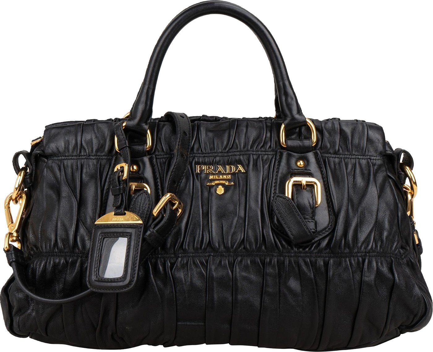 Prada Matelassé Nappa Gaufre Leather Bauletto Satchel Handbag
