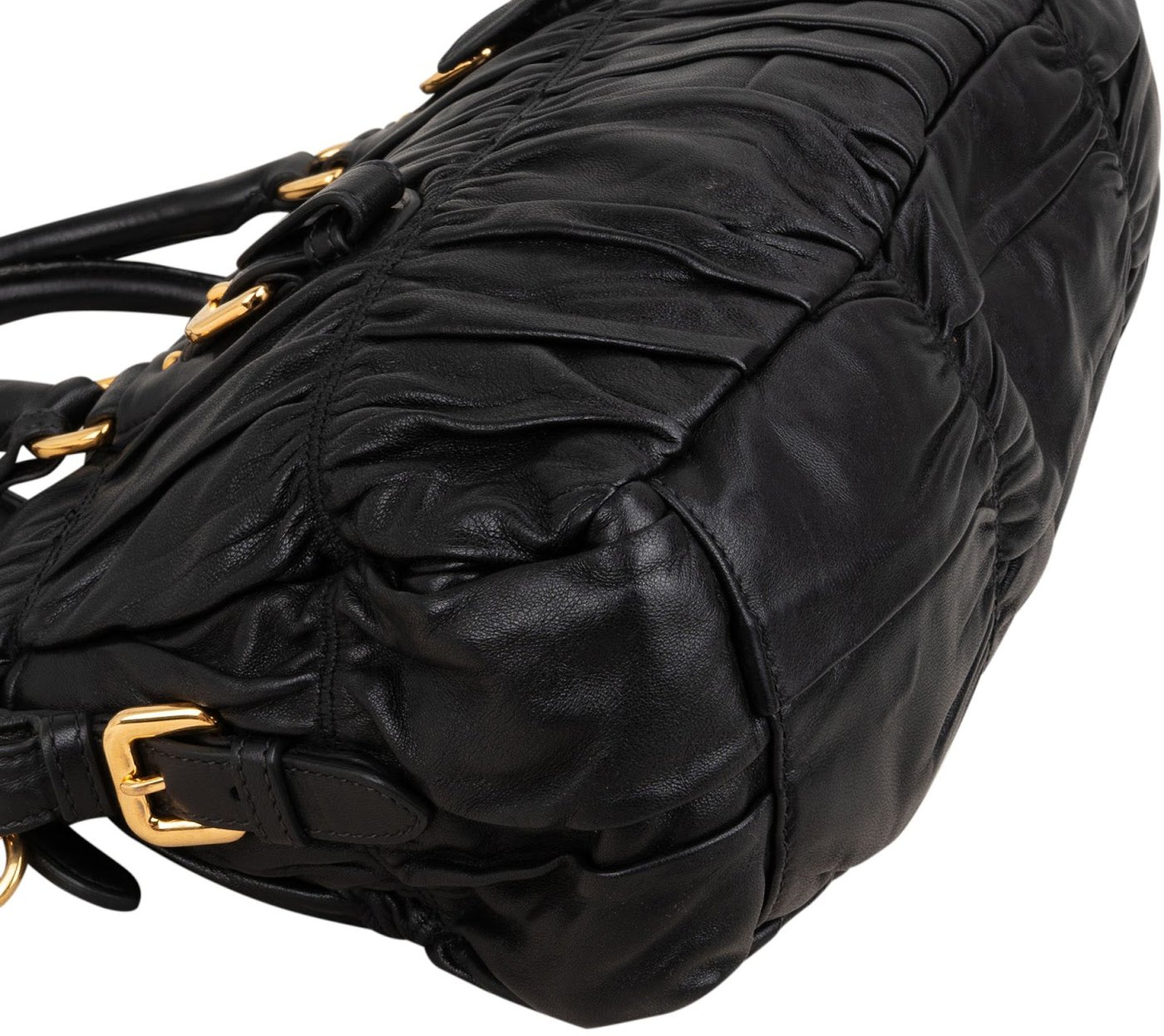 Prada Matelassé Nappa Gaufre Leather Bauletto Satchel Handbag