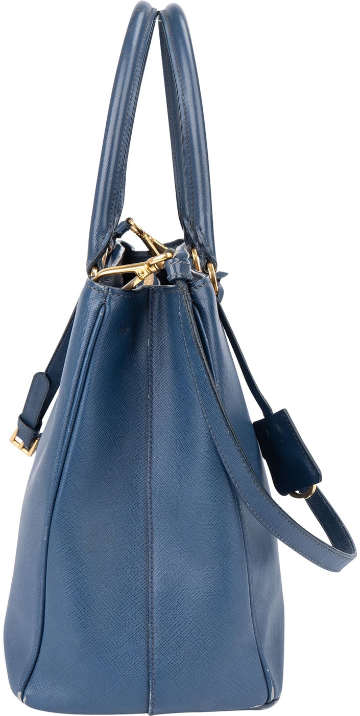 Prada Blue Saffiano Leather Galleria Handbag