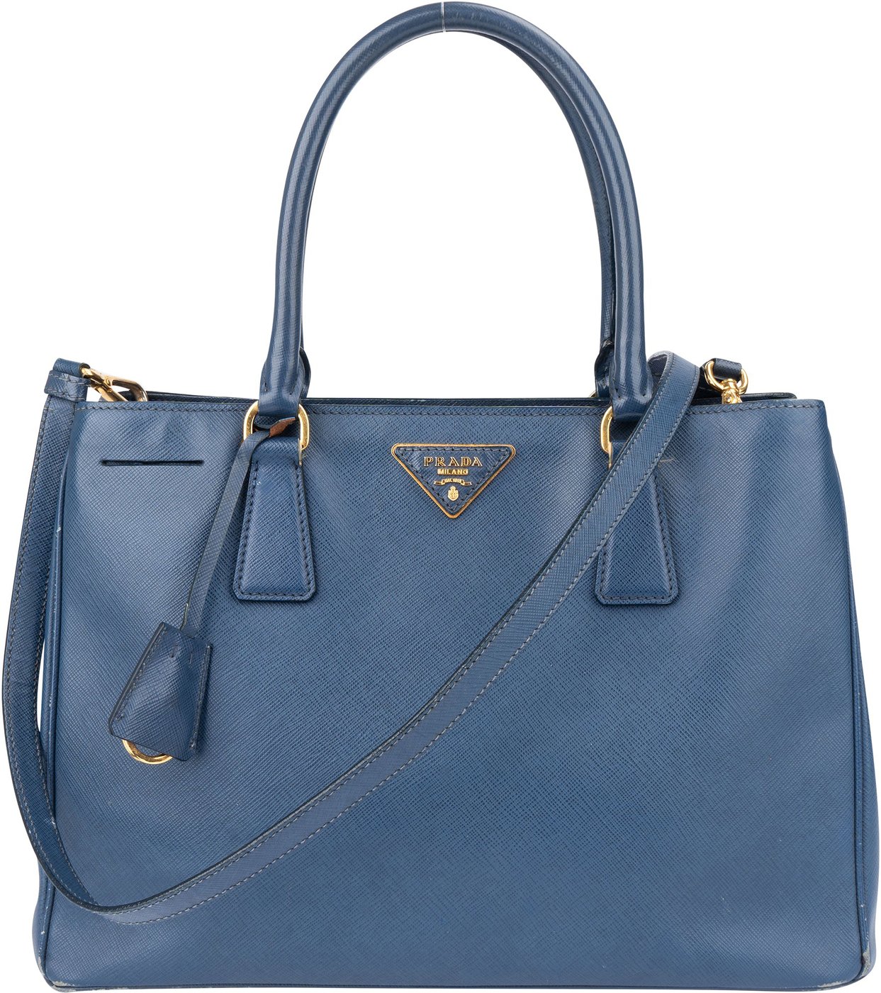 Prada Blue Saffiano Leather Galleria Handbag