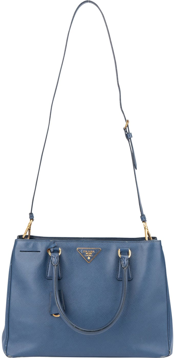 Prada Blue Saffiano Leather Galleria Handbag