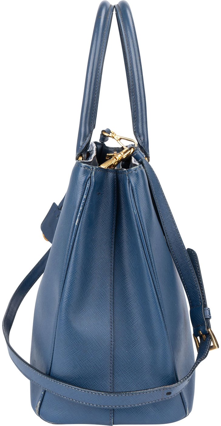 Prada Blue Saffiano Leather Galleria Handbag