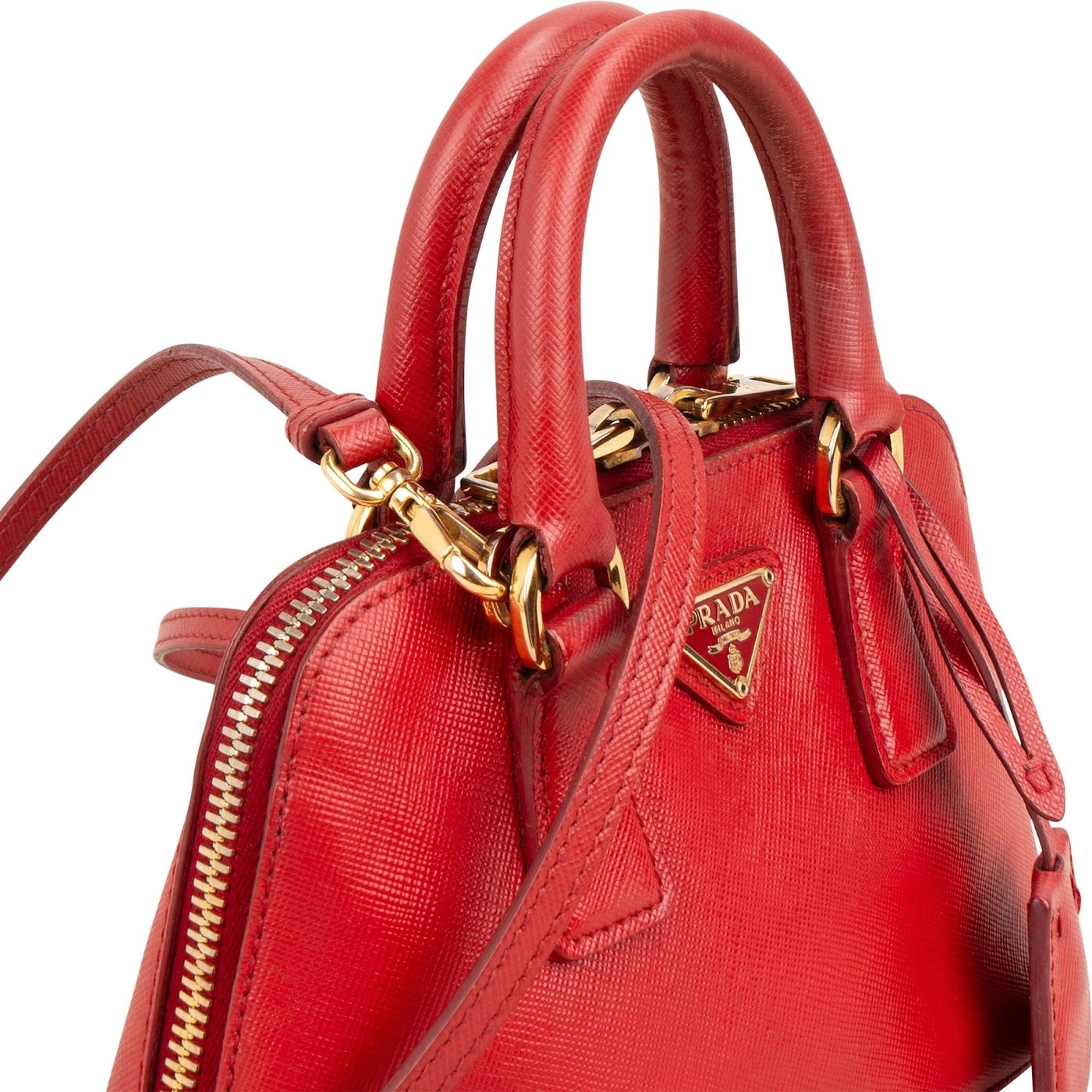 Prada Saffiano Leather Mini Promenade Crossbody Handbag