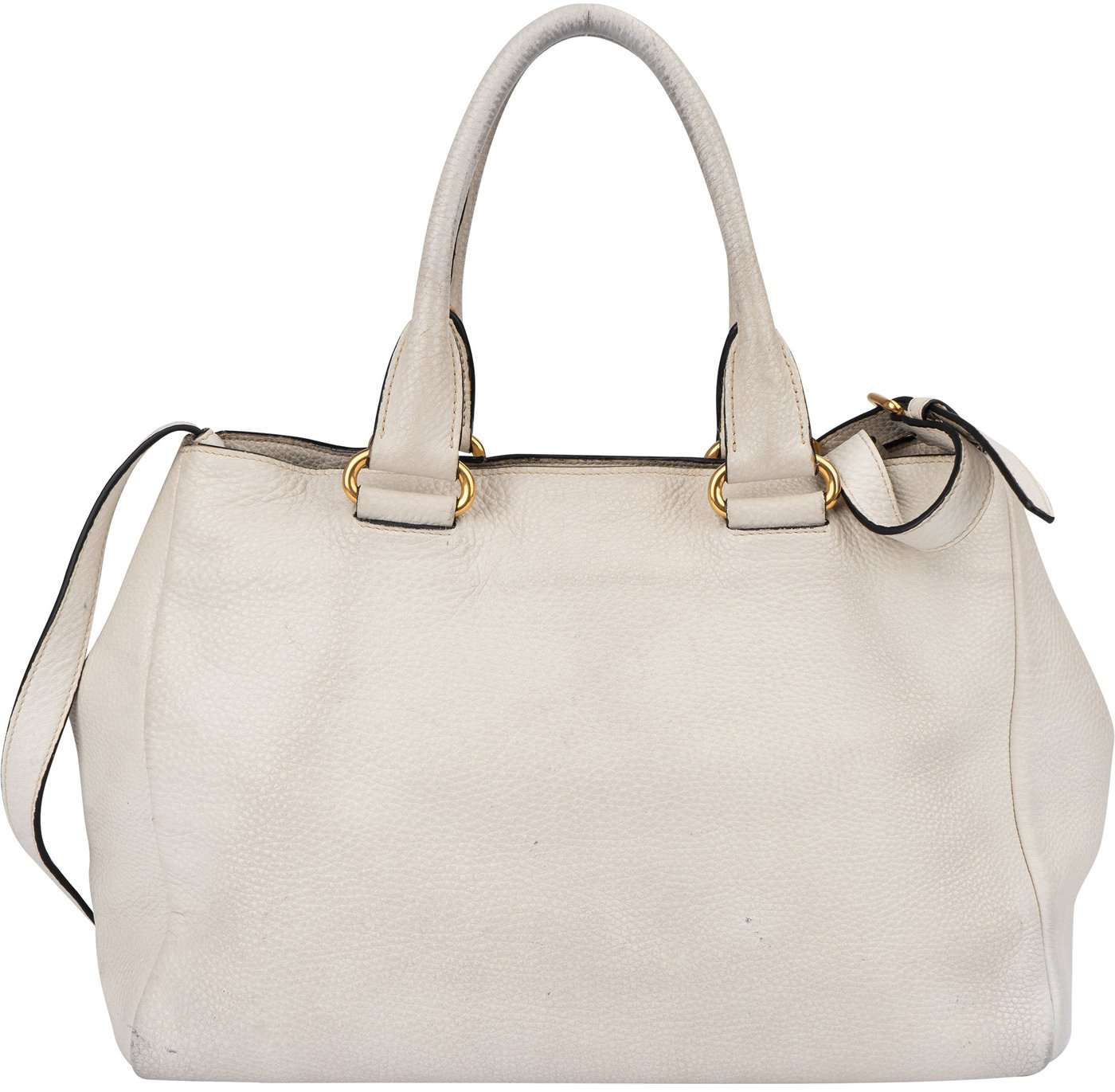 Prada White Calfskin Vitello Handbag