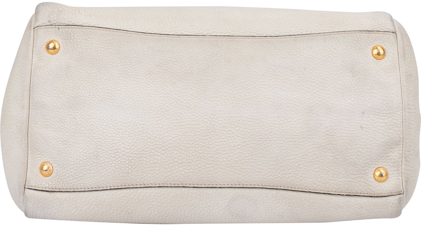 Prada White Calfskin Vitello Handbag