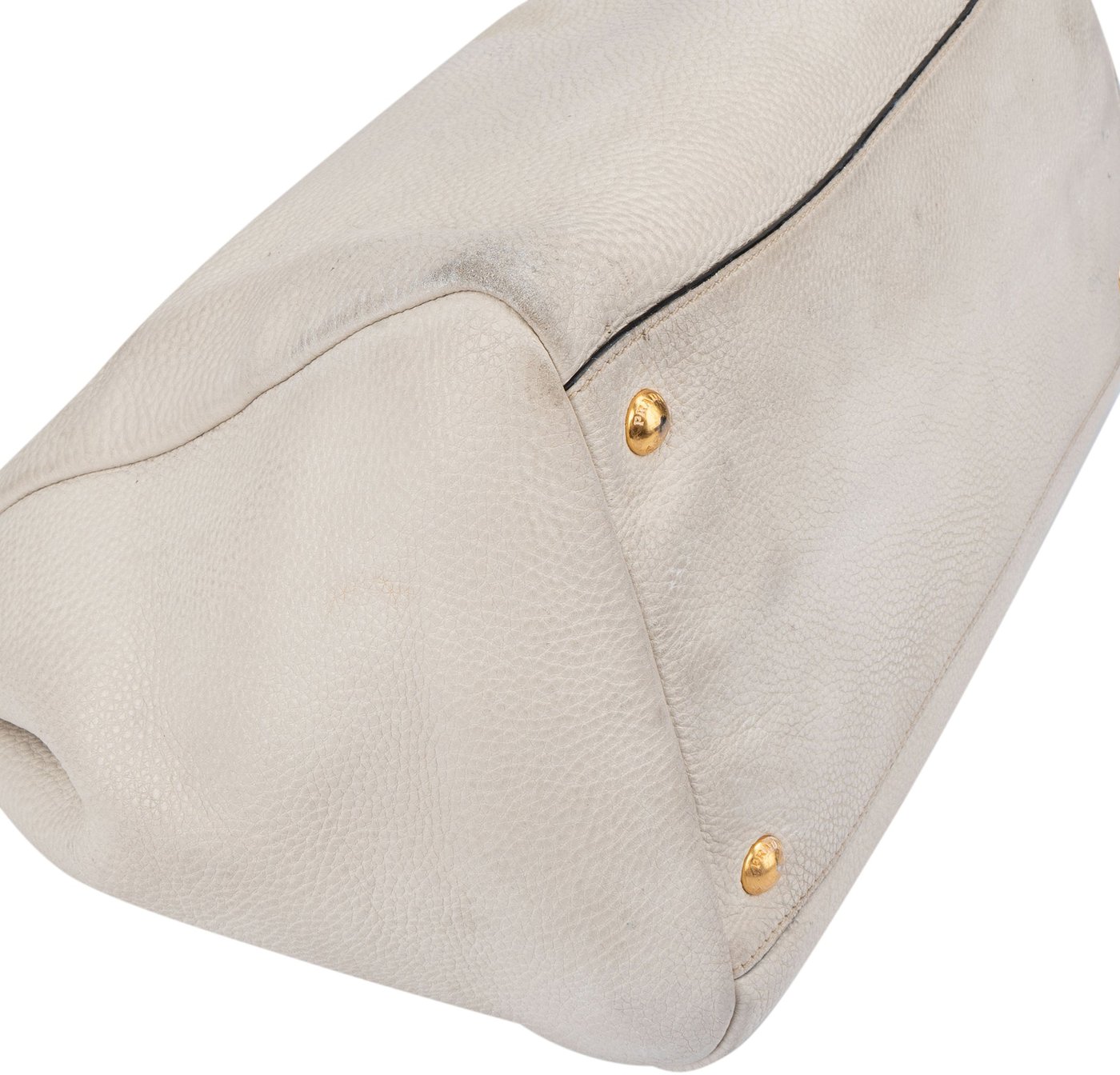 Prada White Calfskin Vitello Handbag