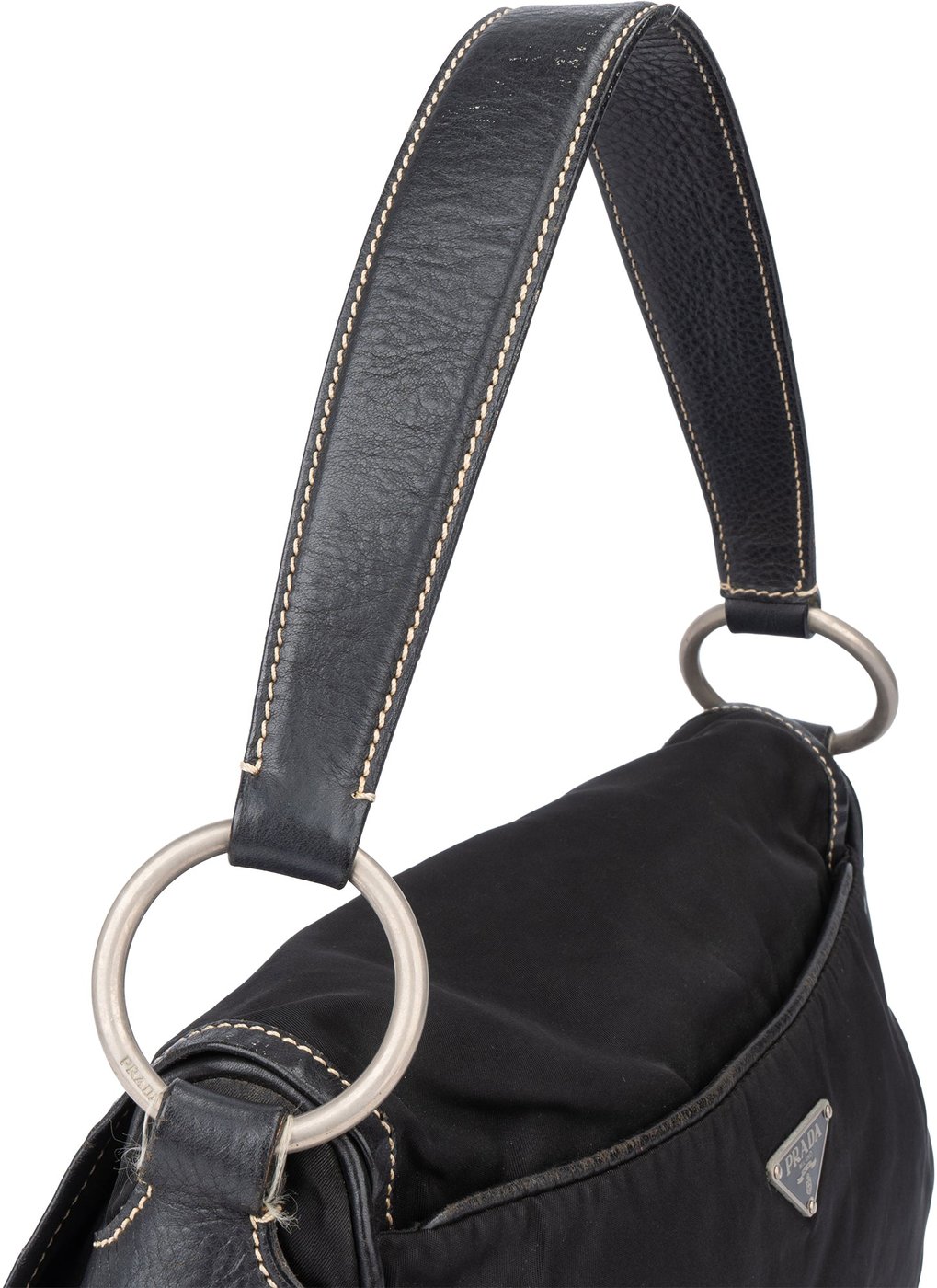 Prada Black Nylon Triangle Handbag