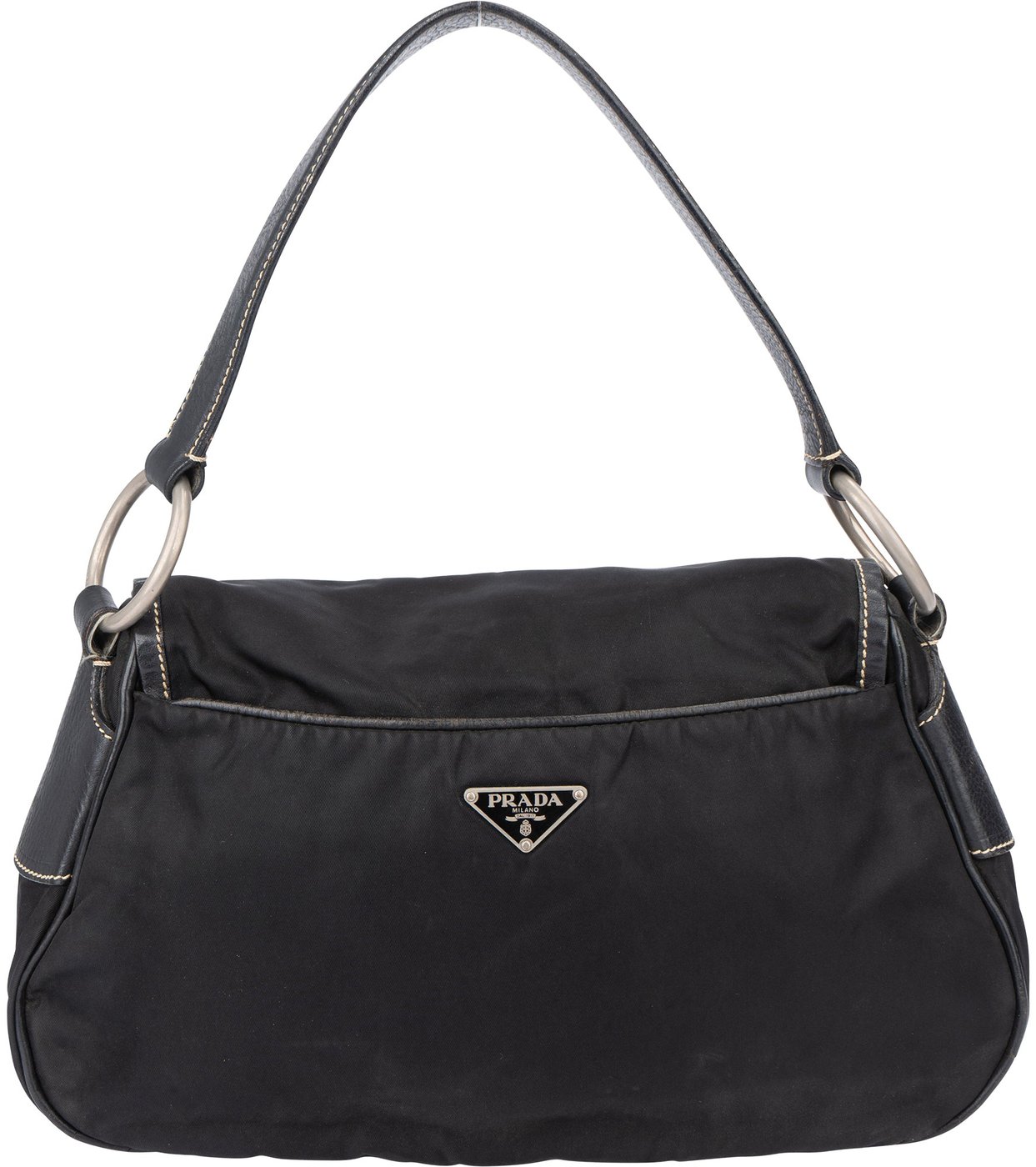 Prada Black Nylon Triangle Handbag