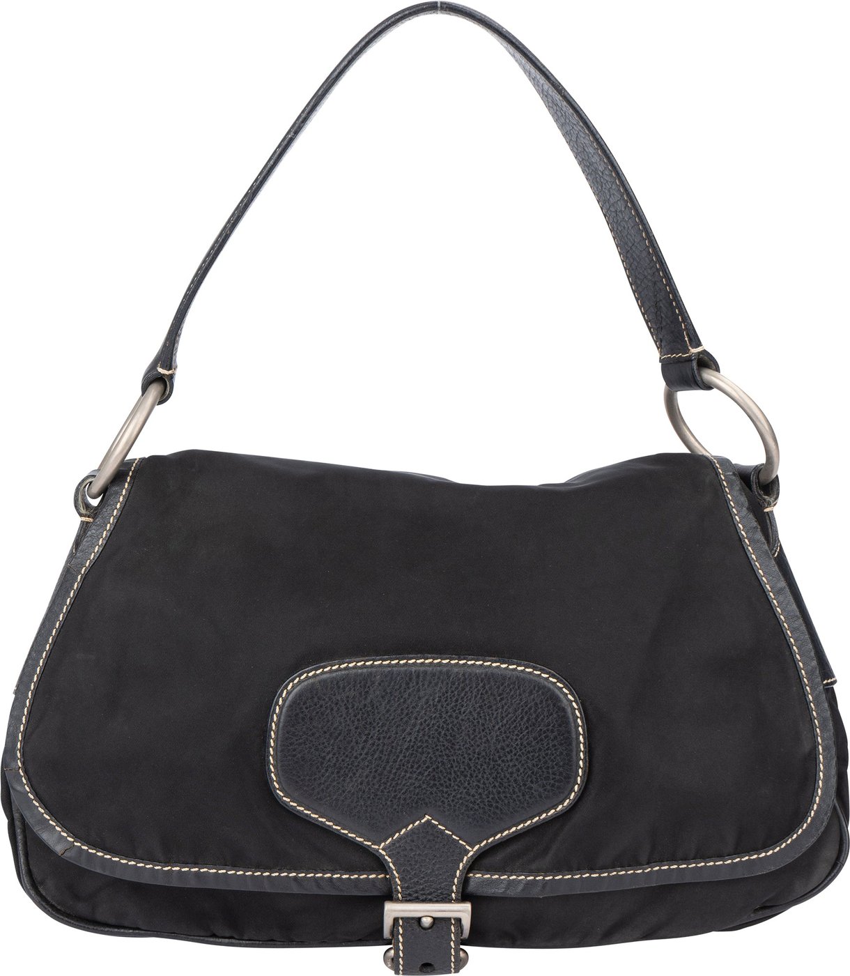 Prada Black Nylon Triangle Handbag