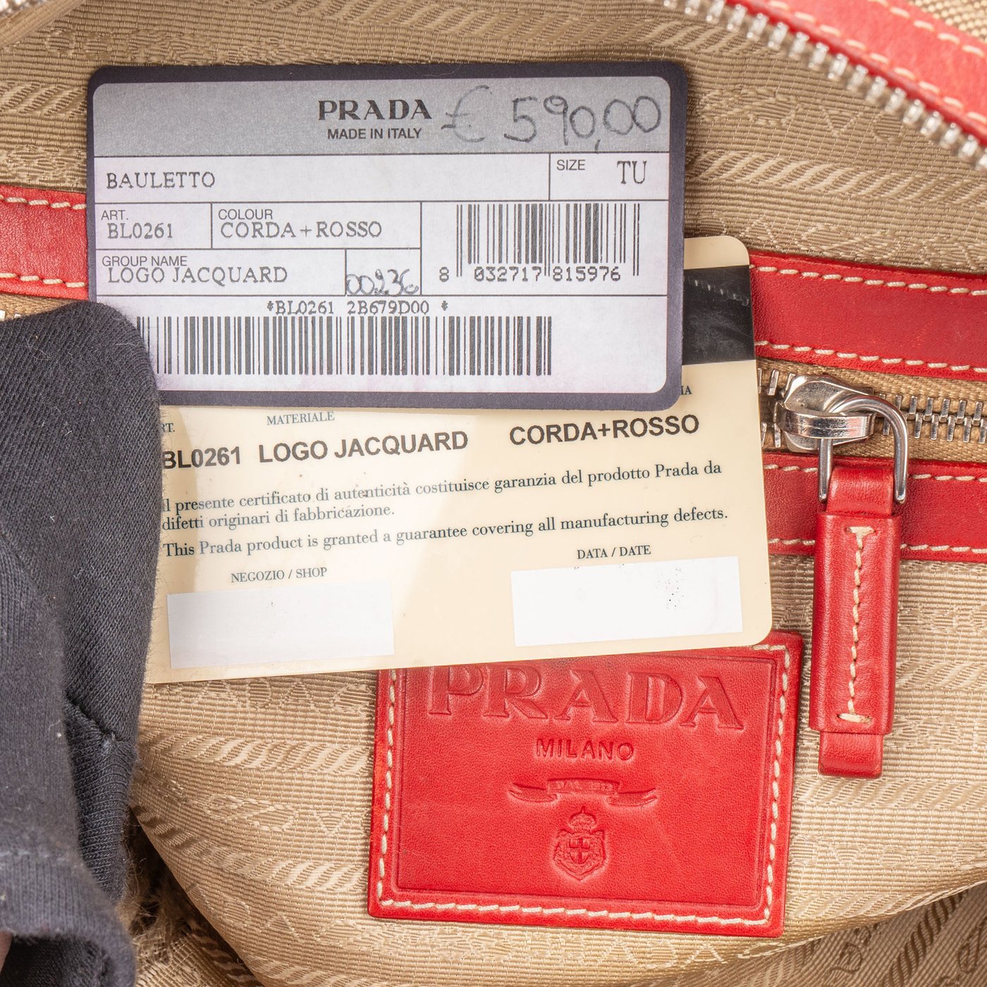 Prada Jacquard Monogram Handbag