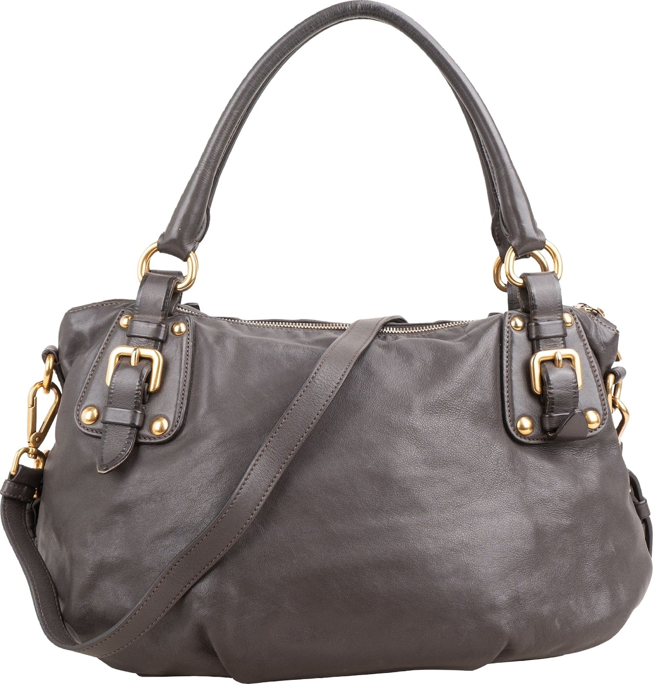 Prada Vitello Daino Leather Hobo Shoulder Bag