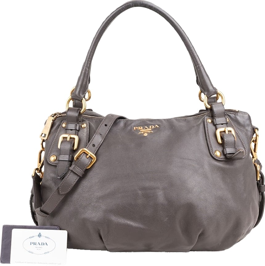 Prada Vitello Daino Leather Hobo Shoulder Bag