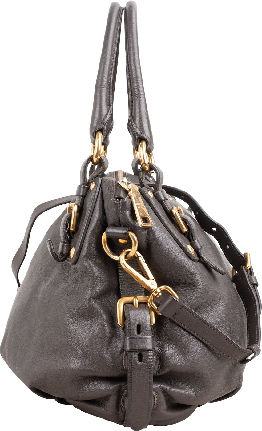 Prada Vitello Daino Leather Hobo Shoulder Bag