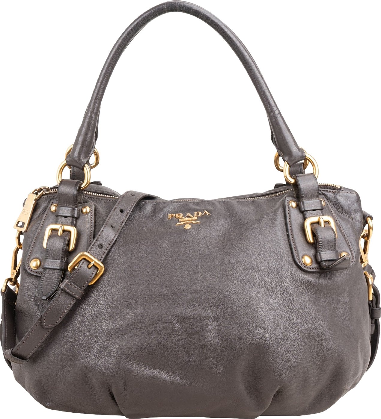 Prada Vitello Daino Leather Hobo Shoulder Bag