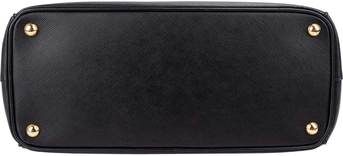 Prada Black Saffiano Metal Leather Large Galleria Handbag