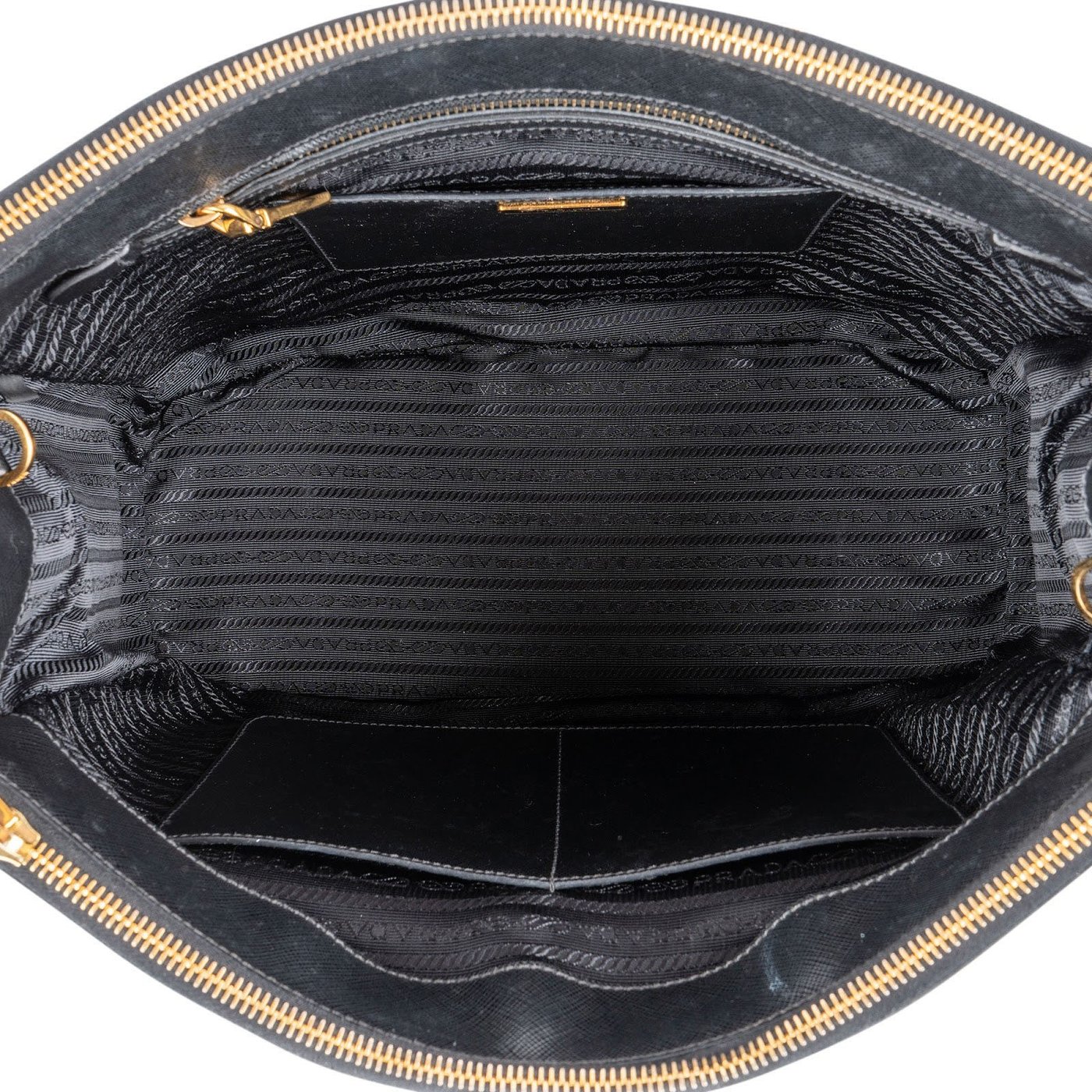 Prada Black Saffiano Metal Leather Large Galleria Handbag