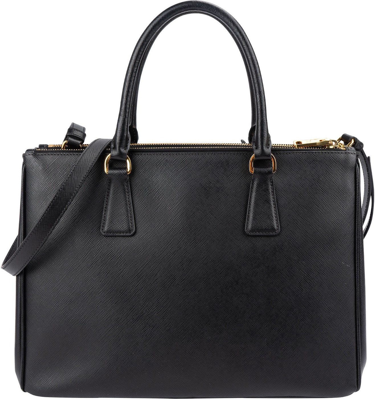 Prada Black Saffiano Metal Leather Large Galleria Handbag