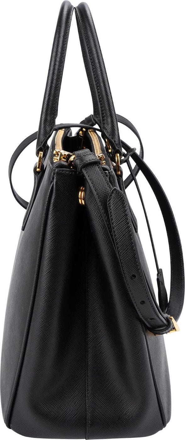 Prada Black Saffiano Metal Leather Large Galleria Handbag