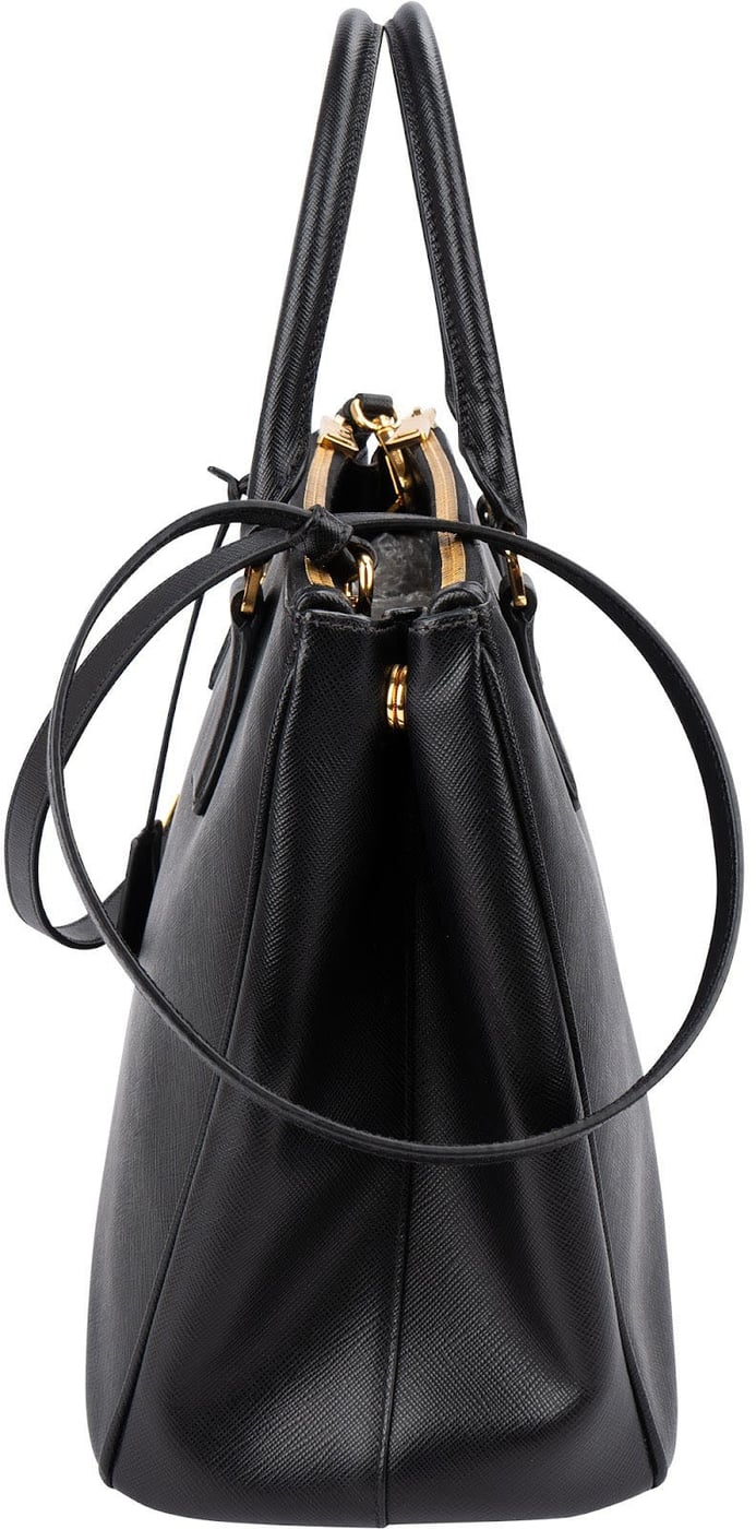 Prada Black Saffiano Metal Leather Large Galleria Handbag
