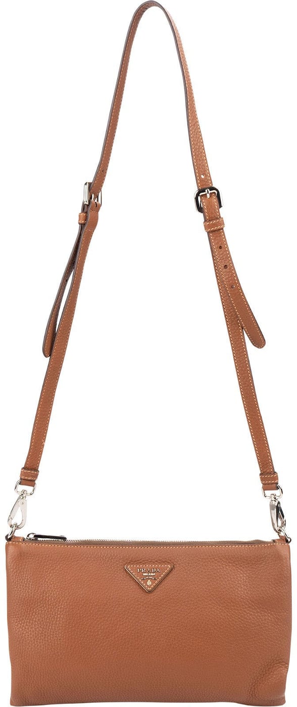 Prada Brown Vitello Daino Leather Crossbody Bag