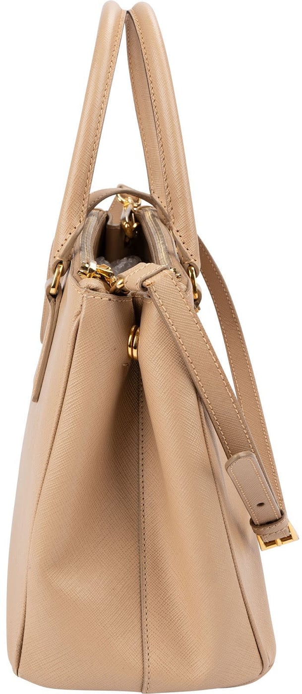 Prada Beige Saffiano Lux Leather Galleria Handbag