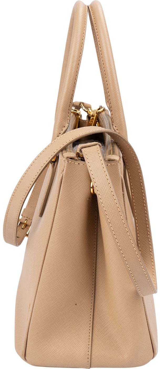 Prada Beige Saffiano Lux Leather Galleria Handbag