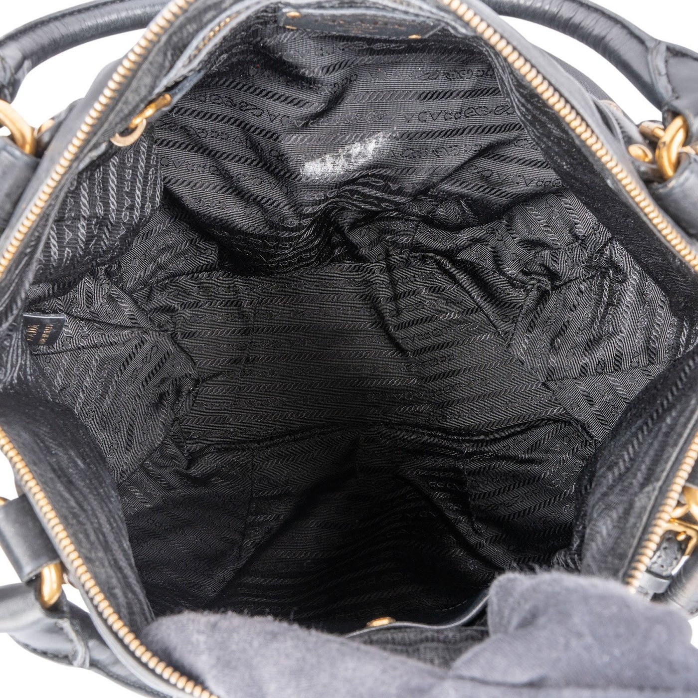 Prada Black Soft Calfskin Gaufre Tote Handbag
