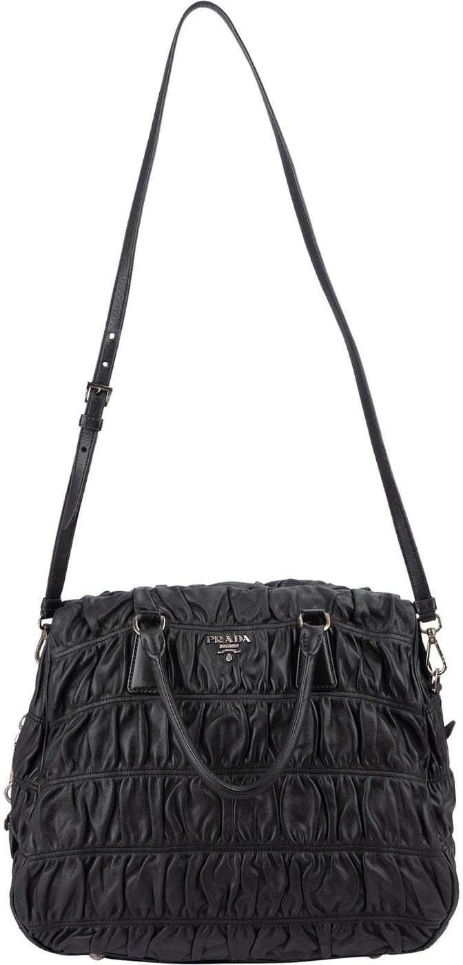 Prada Black Matelassé Nappa Leather Gaufre Hobo Handbag