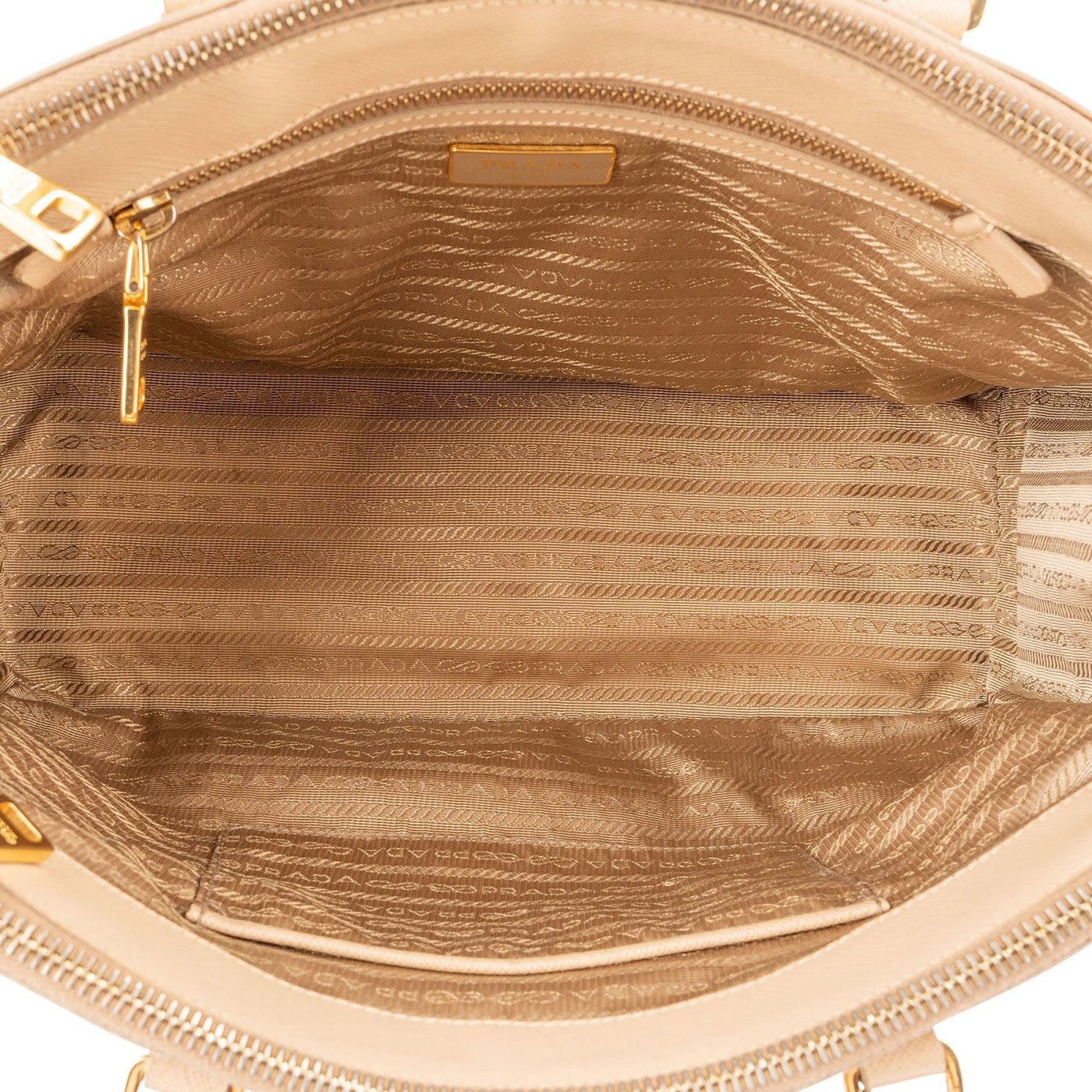 Prada Beige Saffiano Leather Galleria Handbag