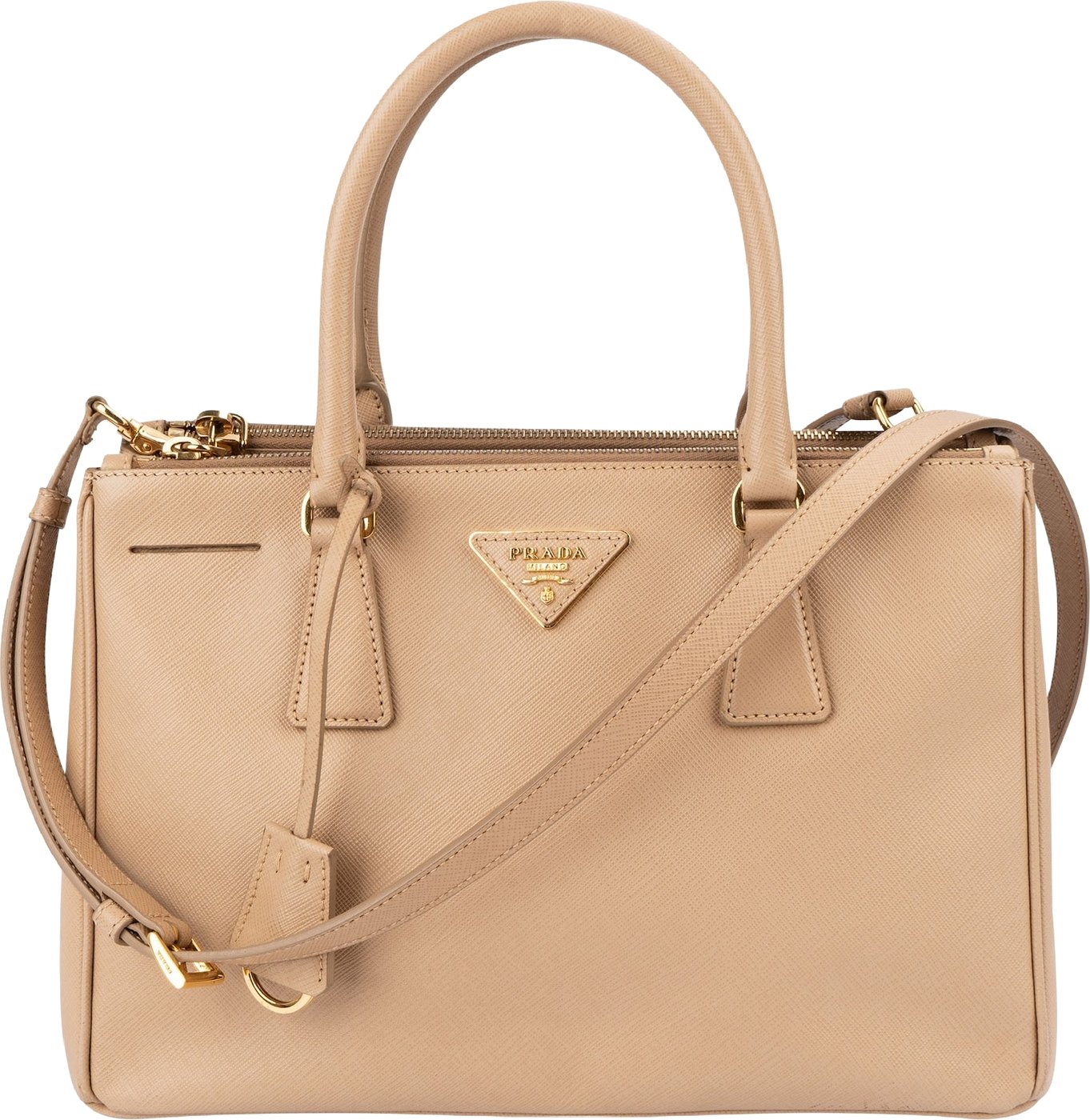 Prada Beige Saffiano Leather Galleria Handbag