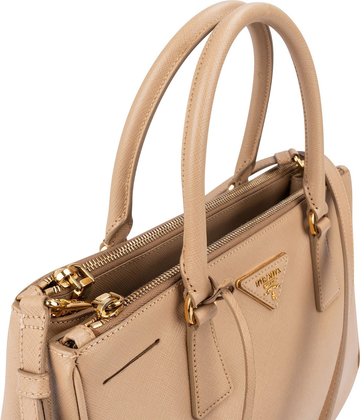 Prada Beige Saffiano Leather Galleria Handbag