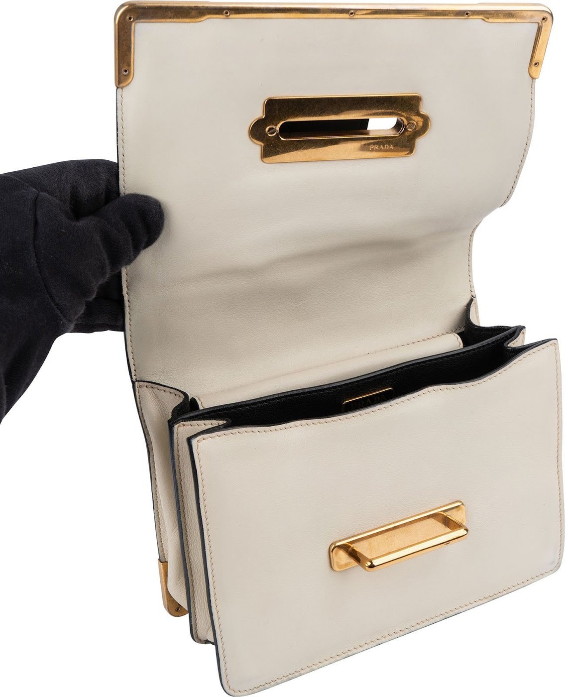 Prada Saffiano & Calfskin Leather Cahier Crossbody Bag