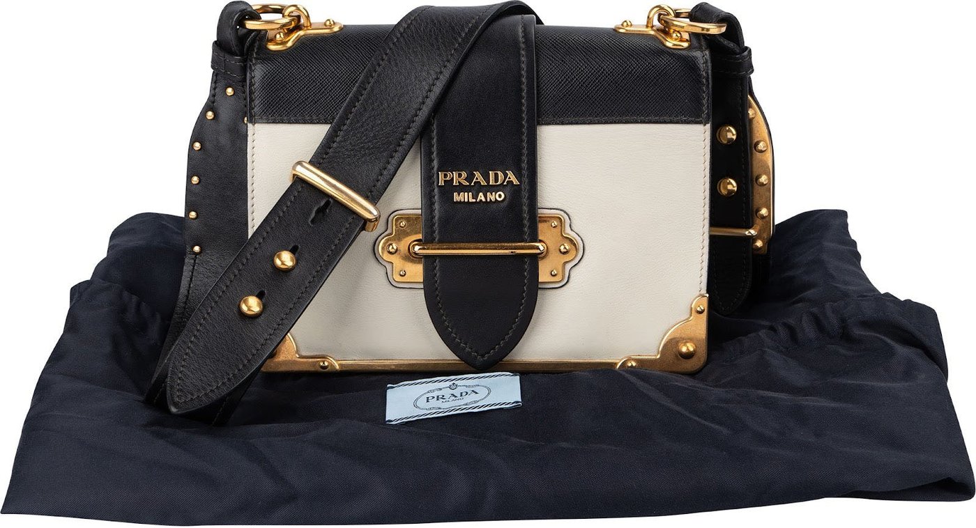 Prada Saffiano & Calfskin Leather Cahier Crossbody Bag