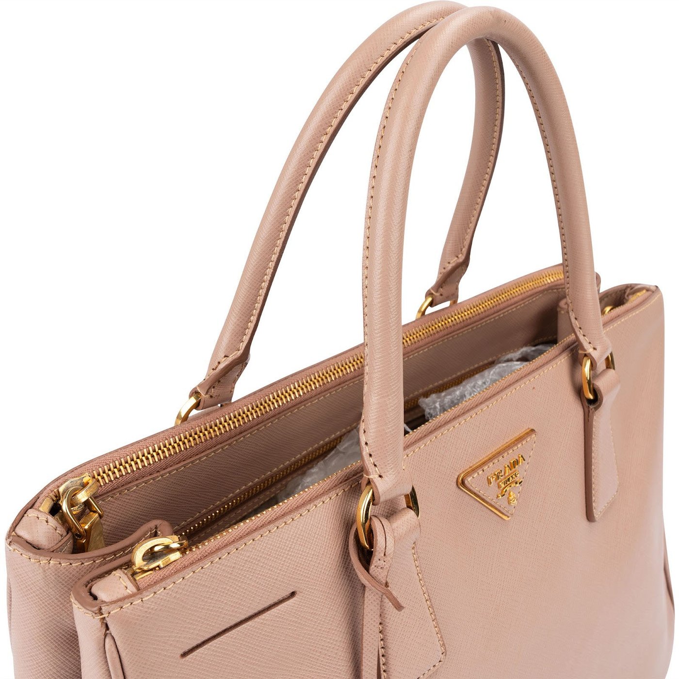 Prada Pink Saffiano Leather Galleria Handbag